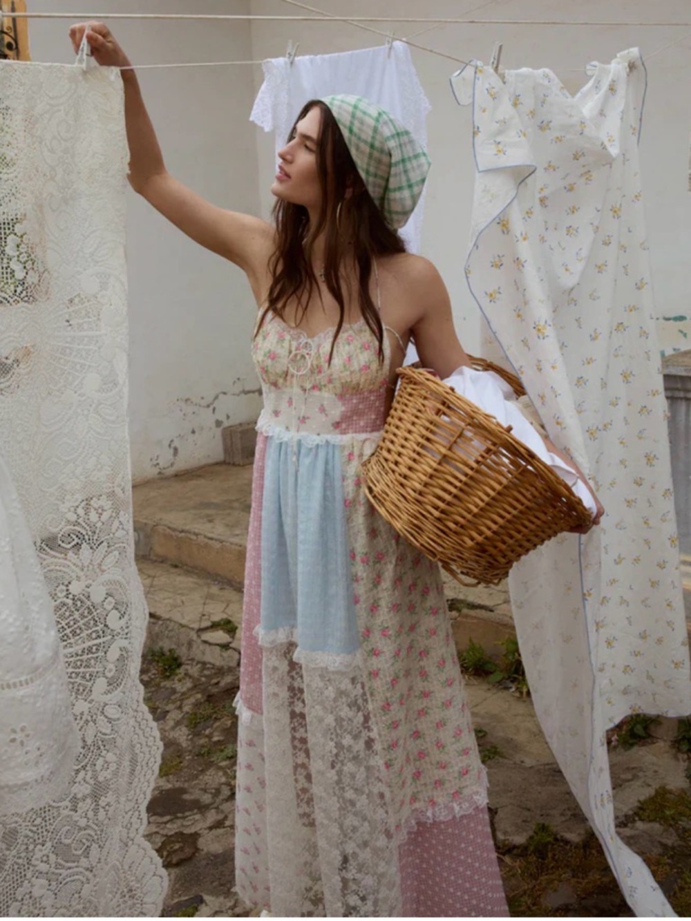 For Love & Lemons Elula Maxi Patchwork Dress